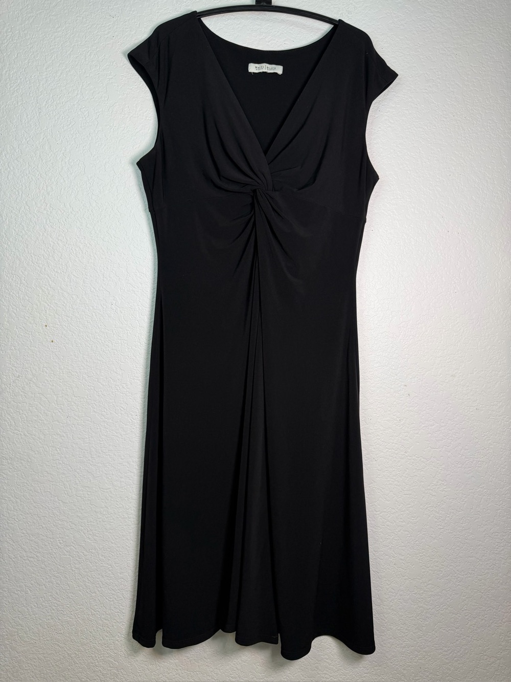 White House Black Market Black Twist-Front Midi Dress, Size Tag Missing